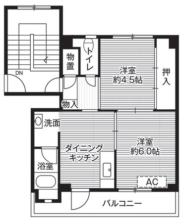 ビレッジハウス富山南2号棟 (507号室)の物件間取画像